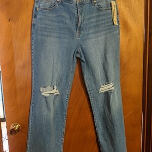 No Boundries Baggy Wide Leg Jeans XXS (00) Distressed Medium Wash Boyfriend Cut